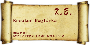 Kreuter Boglárka névjegykártya
